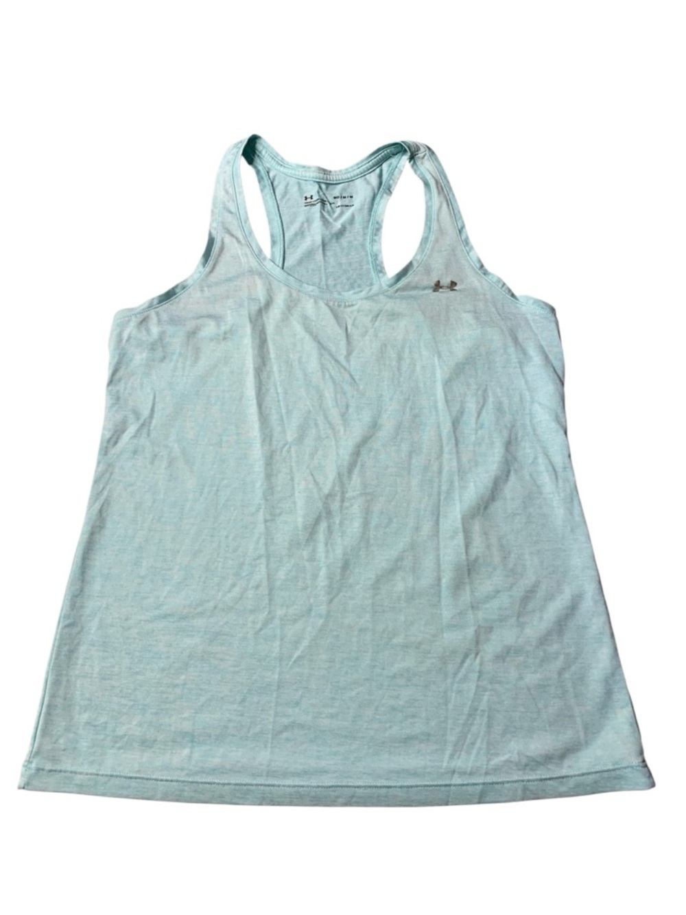 Under Armour HeatGear Racerback Tank Top Light Blue Heathered Medium